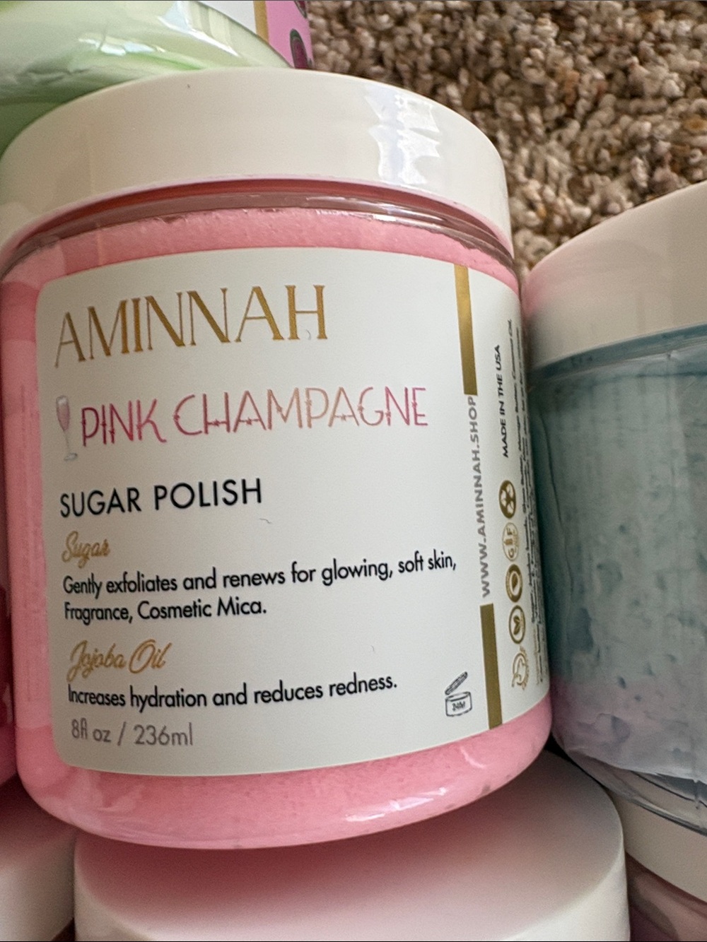 AMINNAH Pink & Pastel Bath & Body Moisturizer Set - Whipped Butters & Scrubs - Picture 7 of 9
